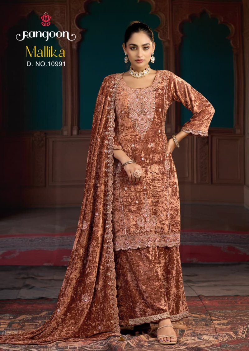 Mallika By Rangoon Makhmal Velvet Readymade Suits